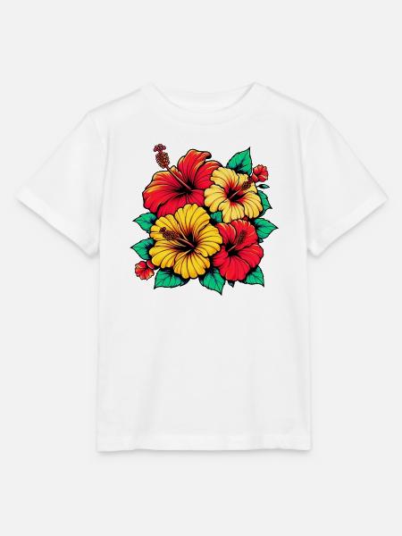 Hibiskusblüten - Stanley/Stella Kinder T-Shirt MINI CREATOR - Weiß
