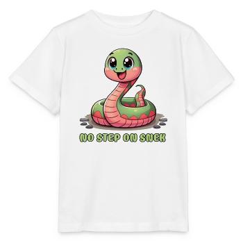 No Step on Snek : un signe d’avertissement hilarant - T-shirt bio MINI CREATOR Stanley/Stella Enfant - blanc - Devant - Maike (125cm)