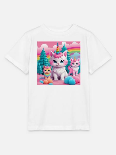 Unicorn Kittens - Stanley/Stella Kinder T-Shirt MINI CREATOR  - Weiß