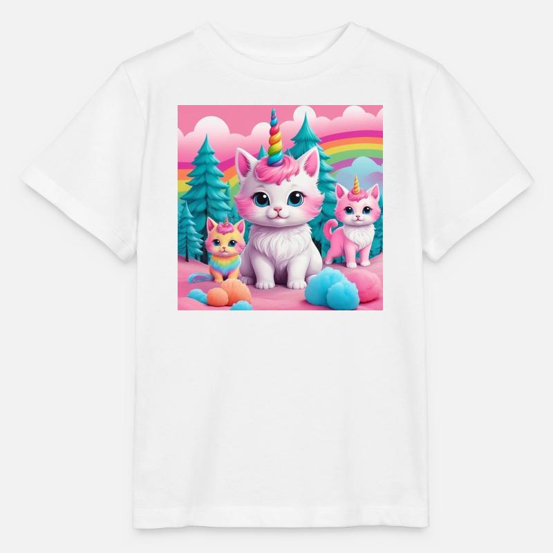 Unicorn Kittens - Stanley/Stella MINI CREATOR Kids’ T-Shirt - white