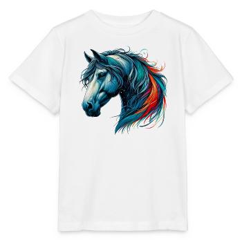 Cheval - T-shirt bio MINI CREATOR Stanley/Stella Enfant - blanc - Devant - Maike (125cm)