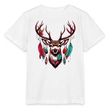 Indianer Hirsche Amerikanische Indianer - Stanley/Stella Kinder T-Shirt MINI CREATOR  - Weiß - Vorne - Maike (125cm)