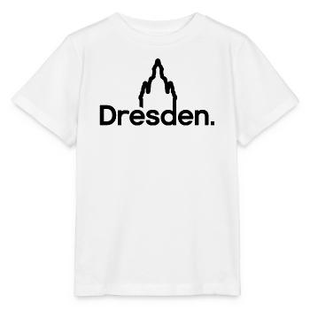 Dresden Frauenkirche Typografie Logo Linien icon - Stanley/Stella Kinder T-Shirt MINI CREATOR  - Weiß - Vorne - Maike (125cm)