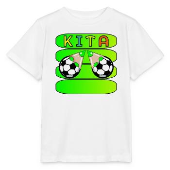 KITA FUßBALL NAMENSSCHILD - Stanley/Stella Kinder T-Shirt MINI CREATOR  - Weiß - Vorne - Maike (125cm)