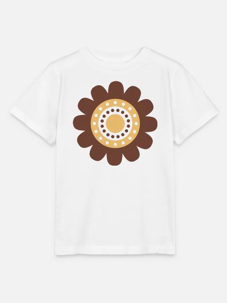 Süße braune Gänseblümchenblume - Stanley/Stella Kinder T-Shirt MINI CREATOR - Weiß