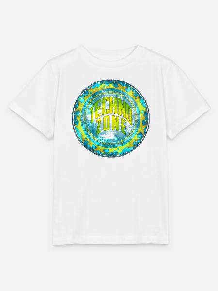 Cyber Techno Design mit Leuchtfarben - Stanley/Stella Kinder T-Shirt MINI CREATOR  - Weiß