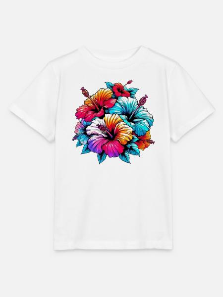 Hibiskusblüten - Stanley/Stella Kinder T-Shirt MINI CREATOR - Weiß