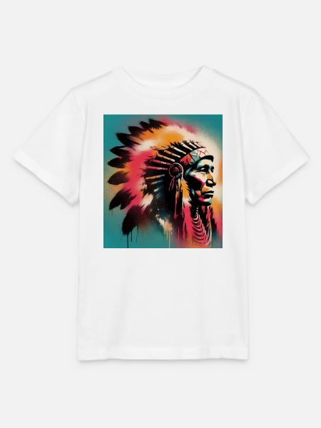 Amerikanischer Indianer Amerikaner - Stanley/Stella Kinder T-Shirt MINI CREATOR  - Weiß