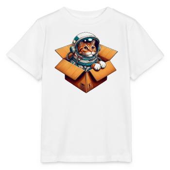 Astronaut Katze - Stanley/Stella Kinder T-Shirt MINI CREATOR  - Weiß - Vorne - Maike (125cm)