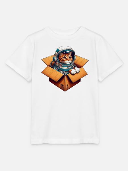 Astronaut Katze - Stanley/Stella Kinder T-Shirt MINI CREATOR - Weiß
