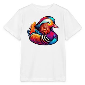 Canard mandarin - T-shirt bio MINI CREATOR Stanley/Stella Enfant - blanc - Devant - Maike (125cm)