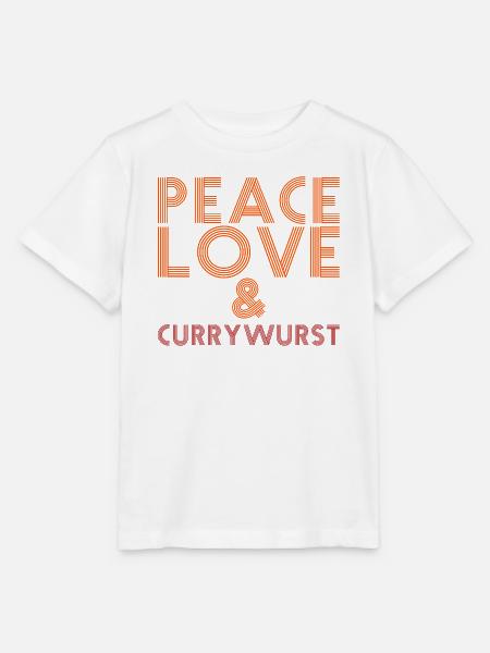 Peace, Love und Currywurst - Stanley/Stella Kinder T-Shirt MINI CREATOR - Weiß