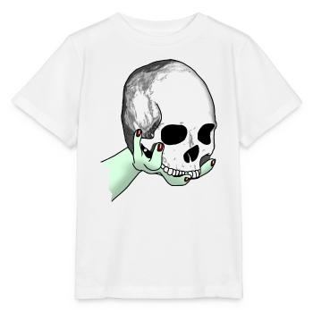 Le crâne est présenté - T-shirt bio MINI CREATOR Stanley/Stella Enfant - blanc - Devant - Maike (125cm)