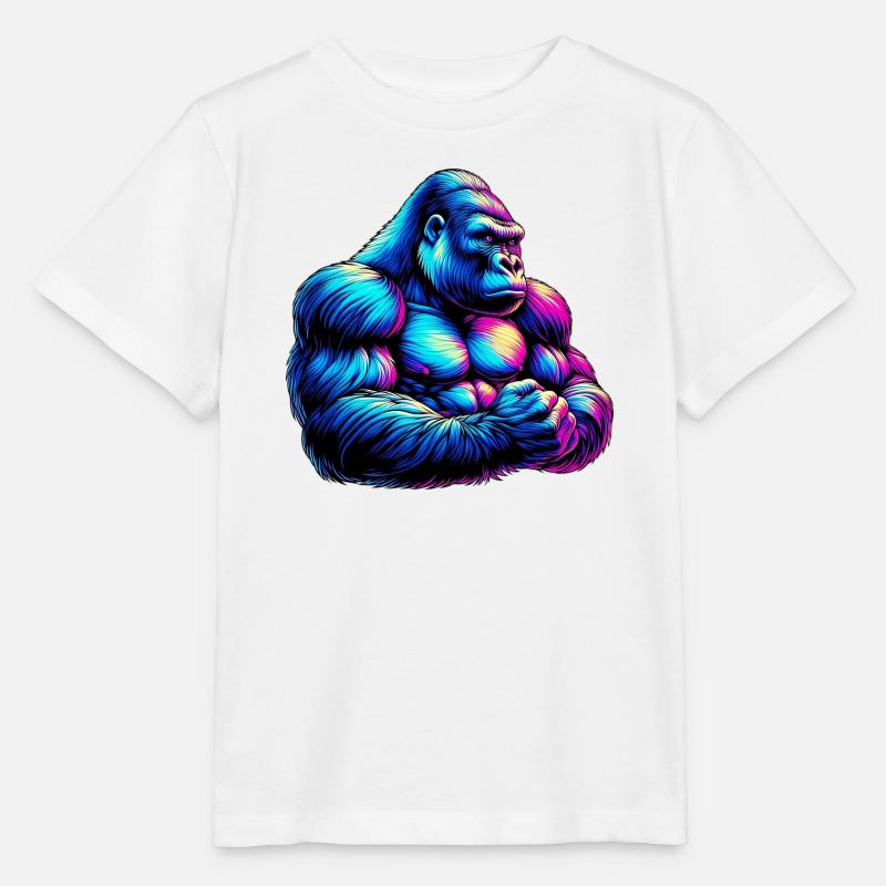 Gorilla - Stanley/Stella Kinder T-Shirt MINI CREATOR  - Weiß