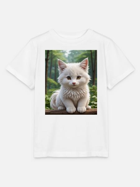 Süße Katze - Stanley/Stella Kinder T-Shirt MINI CREATOR  - Weiß