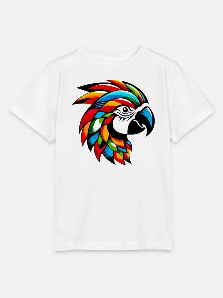 Harlekin Papagei - Stanley/Stella Kinder T-Shirt MINI CREATOR  - Weiß