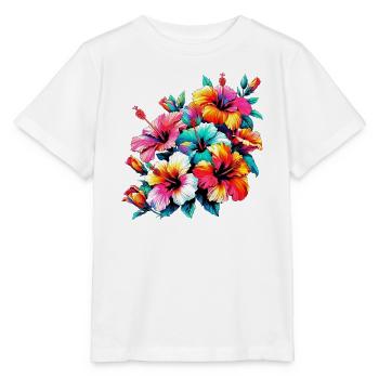 Hibiscus Flowers - Stanley/Stella MINI CREATOR Kids’ T-Shirt - white - Front - Maike (125cm)
