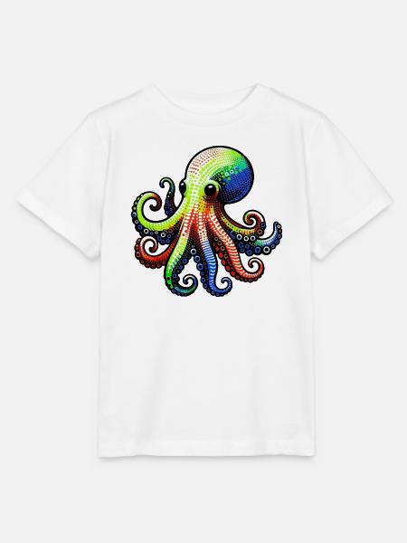 Krake - Stanley/Stella Kinder T-Shirt MINI CREATOR  - Weiß