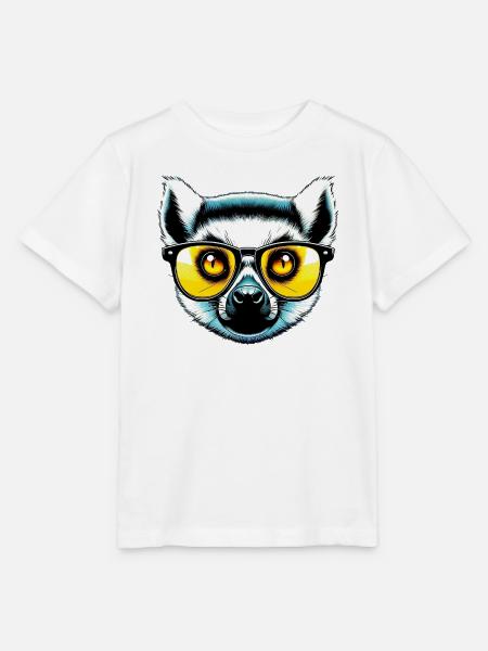 Lemur mit Sonnenbrille - Stanley/Stella Kinder T-Shirt MINI CREATOR - Weiß