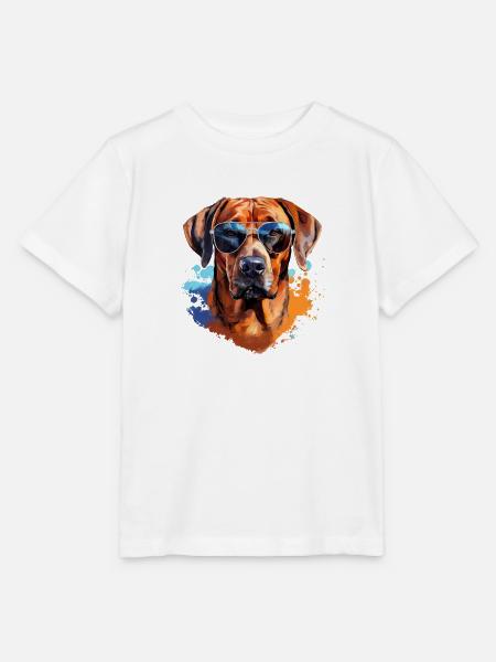 Rhodesian Ridgeback mit Sonnenbrille - Stanley/Stella Kinder T-Shirt MINI CREATOR - Weiß