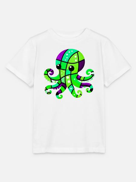 Krake - Stanley/Stella Kinder T-Shirt MINI CREATOR  - Weiß
