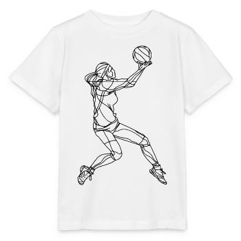Volleyball Mädchen Zeichnung - Stanley/Stella Kinder T-Shirt MINI CREATOR  - Weiß - Vorne - Maike (125cm)