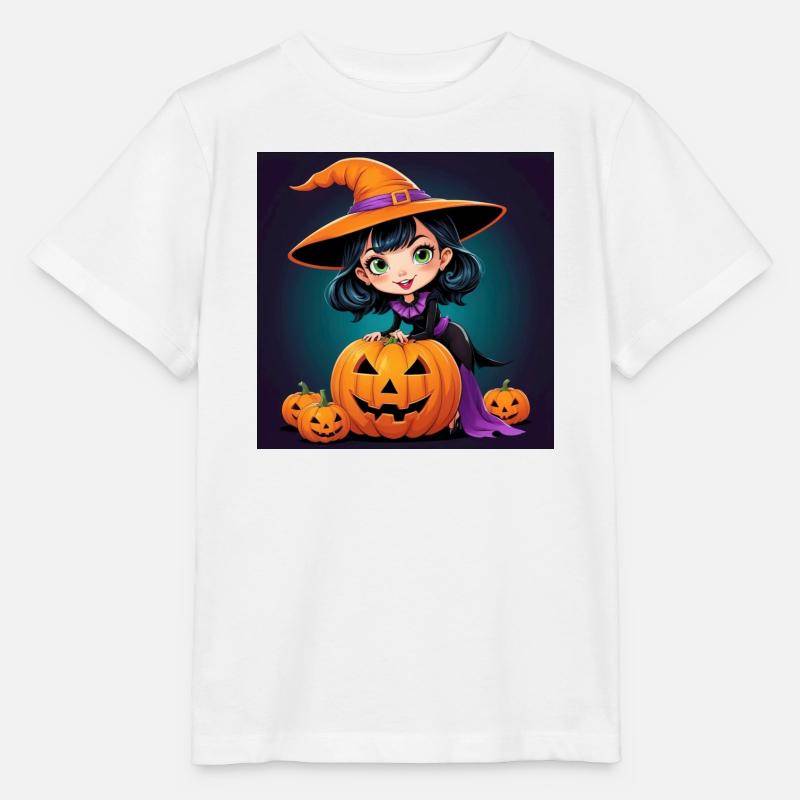 Sorcière d’Halloween - T-shirt bio MINI CREATOR Stanley/Stella Enfant - blanc