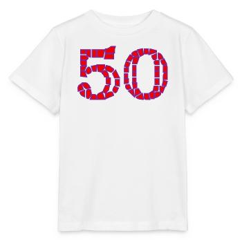 50. 50 ANS. 50e ANNIVERSAIRE. ANNIVERSAIRE 50 ANS. - T-shirt bio MINI CREATOR Stanley/Stella Enfant - blanc - Devant - Maike (125cm)