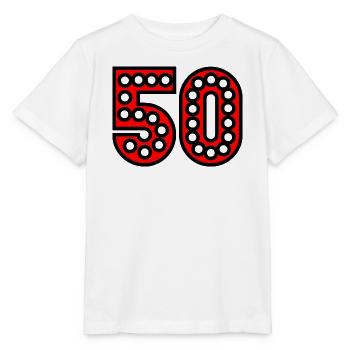 50. 50 ANS. 50e ANNIVERSAIRE. ANNIVERSAIRE 50 ANS. - T-shirt bio MINI CREATOR Stanley/Stella Enfant - blanc - Devant - Maike (125cm)