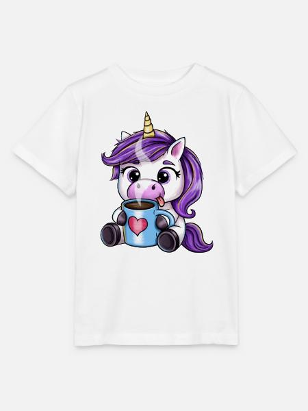 Kaffee-Einhorn Herzbecher - Stanley/Stella Kinder T-Shirt MINI CREATOR  - Weiß