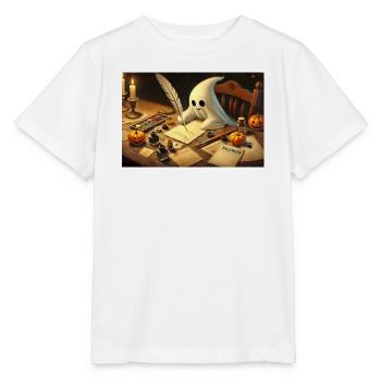 charmanter Geist schreibt Halloween-Einladungen - Stanley/Stella Kinder T-Shirt MINI CREATOR  - Weiß - Vorne - Maike (125cm)