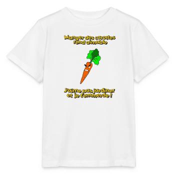 Karotten essen macht liebenswert - Stanley/Stella Kinder T-Shirt MINI CREATOR  - Weiß - Vorne - Maike (125cm)
