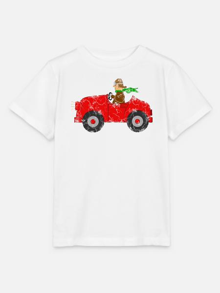 Auto mit Fahrer - Stanley/Stella Kinder T-Shirt MINI CREATOR - Weiß