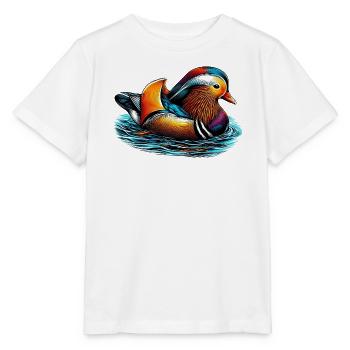 Canard mandarin - T-shirt bio MINI CREATOR Stanley/Stella Enfant - blanc - Devant - Maike (125cm)