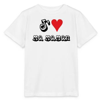 J'aime ma maman - T-shirt bio MINI CREATOR Stanley/Stella Enfant - blanc - Devant - Maike (125cm)