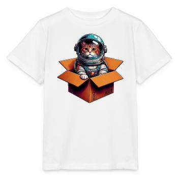 Astronaut Katze - Stanley/Stella Kinder T-Shirt MINI CREATOR  - Weiß - Vorne - Maike (125cm)