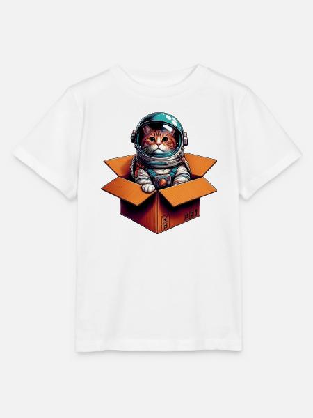 Astronaut Katze - Stanley/Stella Kinder T-Shirt MINI CREATOR - Weiß