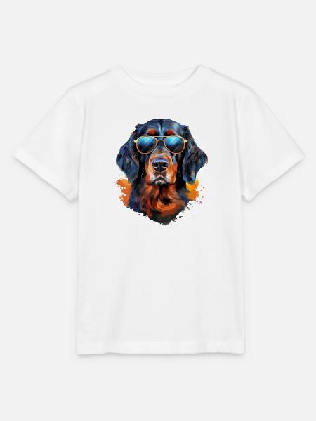 Gordon Setter mit Sonnenbrille - Stanley/Stella Kinder T-Shirt MINI CREATOR - Weiß