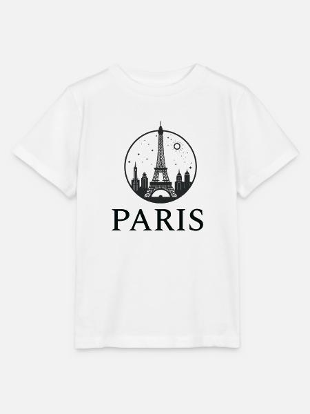 Paris Eiffelturm Silhouette im Kreis - Stanley/Stella Kinder T-Shirt MINI CREATOR - Weiß
