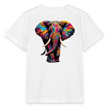 Éléphant - T-shirt bio MINI CREATOR Stanley/Stella Enfant - blanc - Devant - Maike (125cm)
