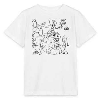 Iguana Jungle Coloring Page Hand Illustrated - Stanley/Stella MINI CREATOR Kids’ T-Shirt - white - Front - Maike (125cm)