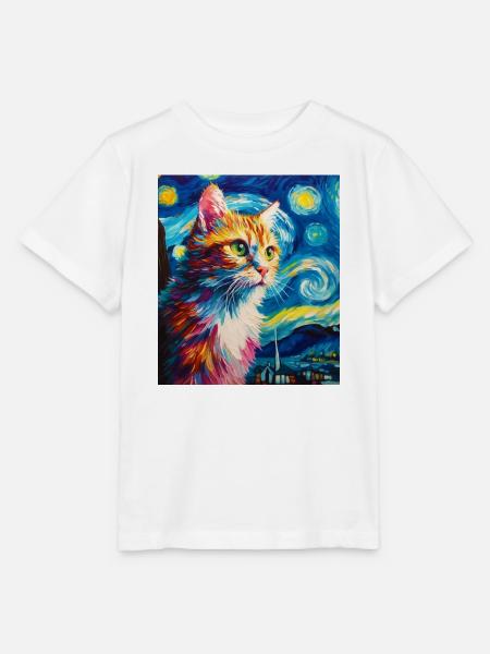 Katze - Stanley/Stella Kinder T-Shirt MINI CREATOR  - Weiß