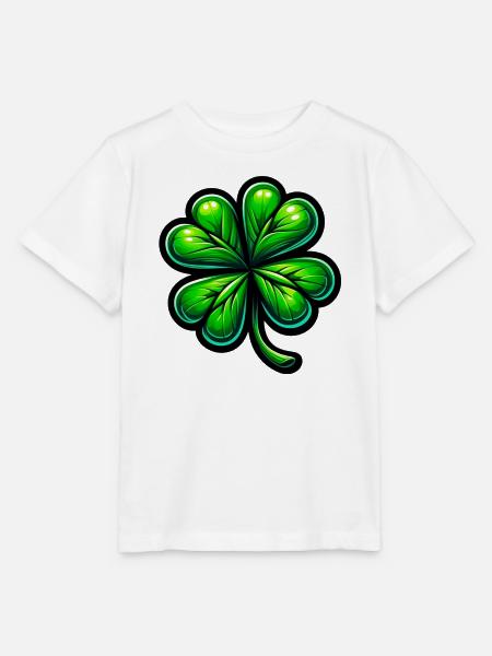 Vierblättriges Kleeblatt - Stanley/Stella Kinder T-Shirt MINI CREATOR  - Weiß