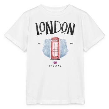 London Red Phone Booth Watercolor - Stanley/Stella MINI CREATOR Kids’ T-Shirt - white - Front - Maike (125cm)