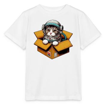 Astronaut Katze - Stanley/Stella Kinder T-Shirt MINI CREATOR  - Weiß - Vorne - Maike (125cm)