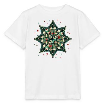 toller Weihnachtsstern im geometrischen Stil - Stanley/Stella Kinder T-Shirt MINI CREATOR  - Weiß - Vorne - Maike (125cm)