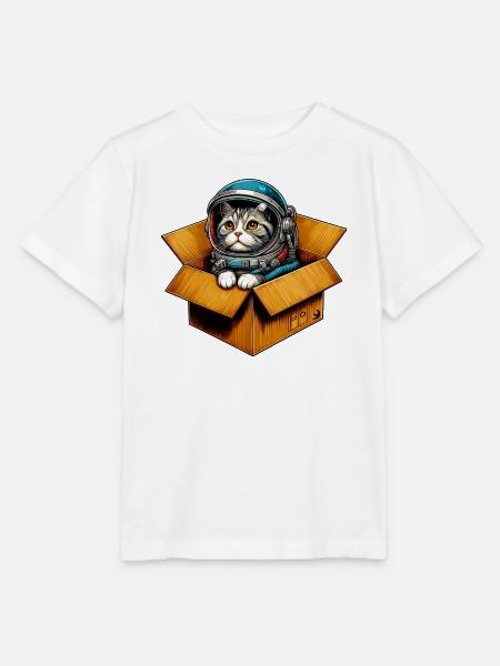 Astronaut Katze - Stanley/Stella Kinder T-Shirt MINI CREATOR  - Weiß