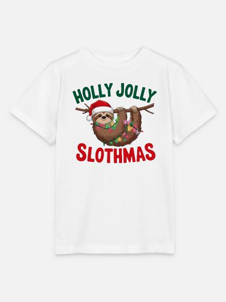 Festliches Faultier Weihnachtsdesign mit Lichtern - Stanley/Stella Kinder T-Shirt MINI CREATOR  - Weiß