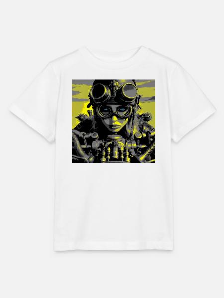 Steampunk-Biker - Stanley/Stella Kinder T-Shirt MINI CREATOR  - Weiß