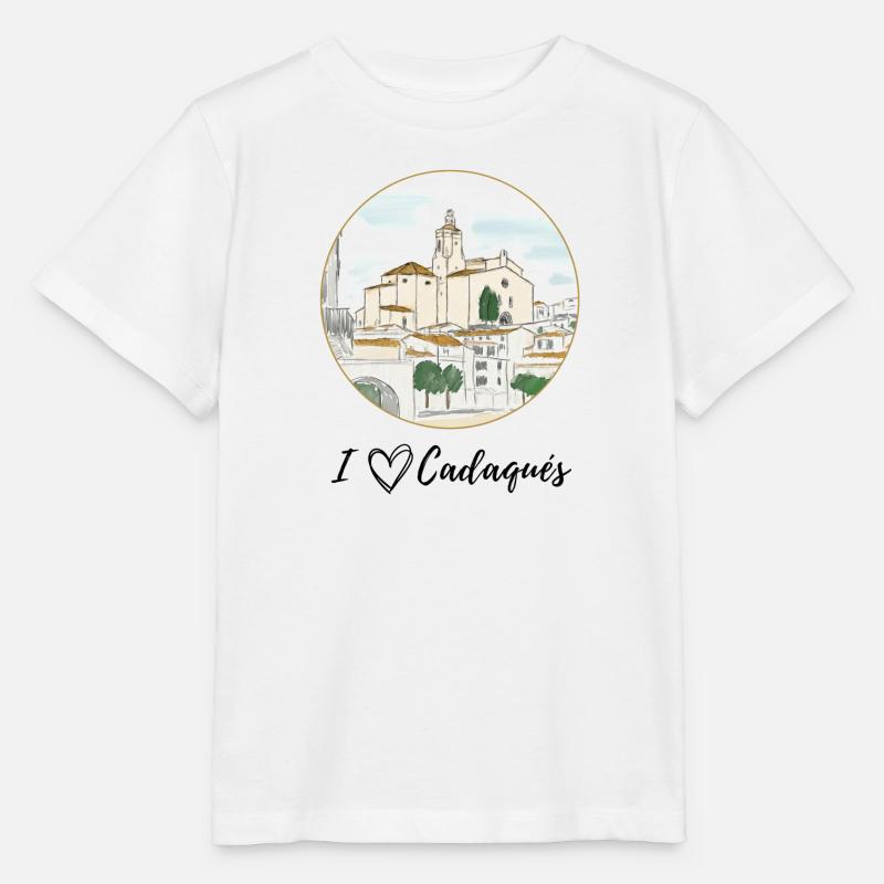 J’adore Cadaqués Watercolor - T-shirt bio MINI CREATOR Stanley/Stella Enfant - blanc